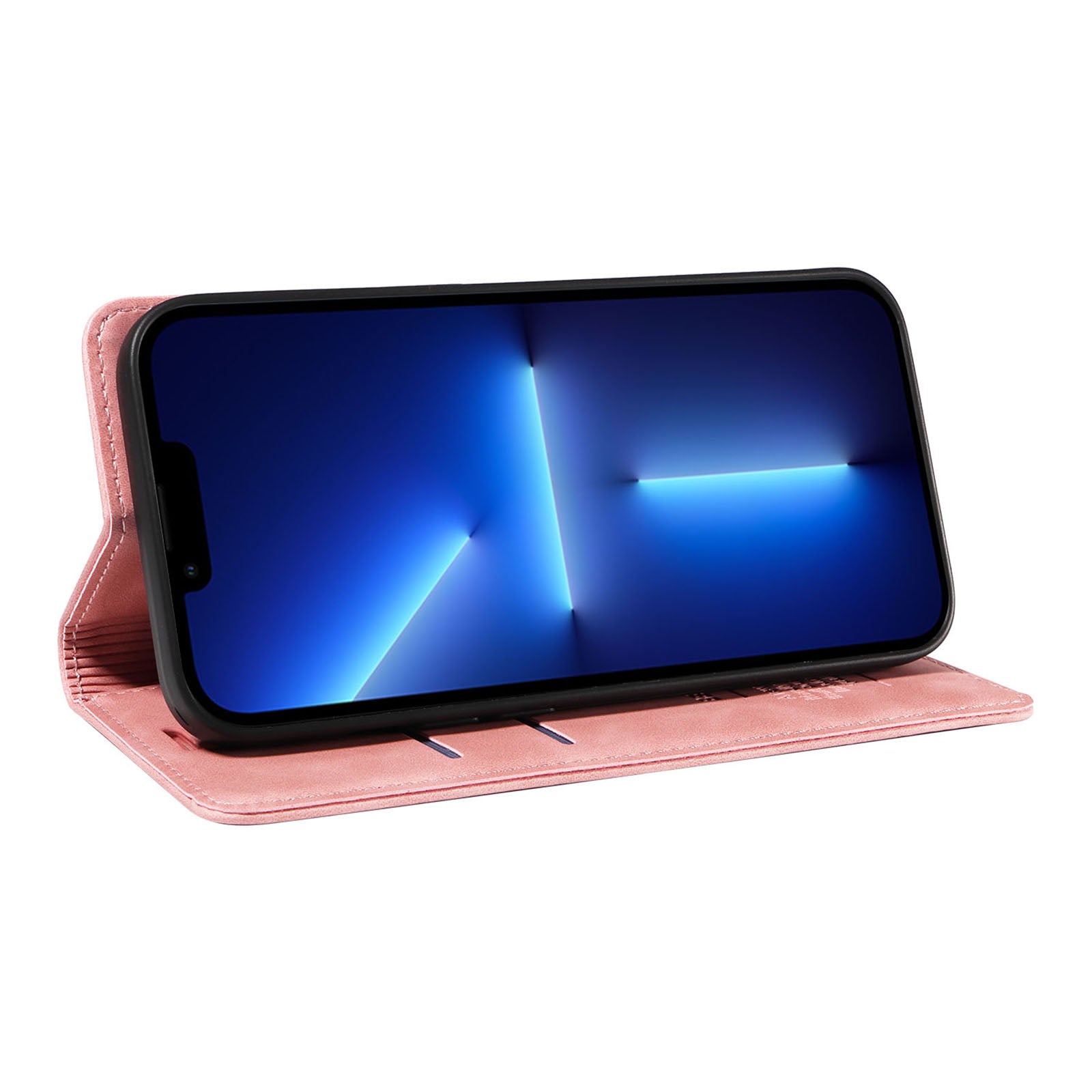 Uniqkart 003 Magnetic Absorbed Phone Case for iPhone 13 Pro , RFID Blocking Wallet PU Leather Stand Cover - Pink Uniqkart 003 Magnetic Absorbed Phone Case for iPhone 13 Pro , RFID Blocking Wallet PU Leather Stand Cover - Pink